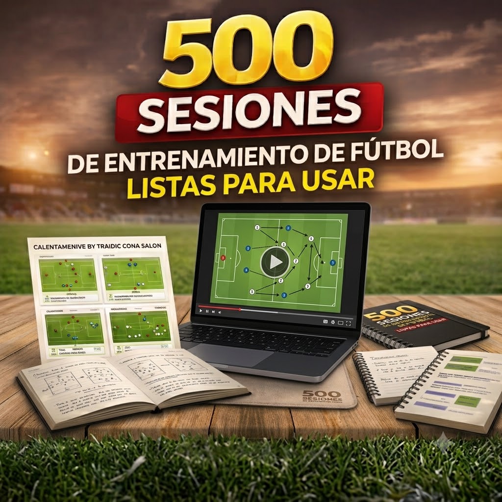 Mockup 500 sesiones de entrenamiento de fútbol
